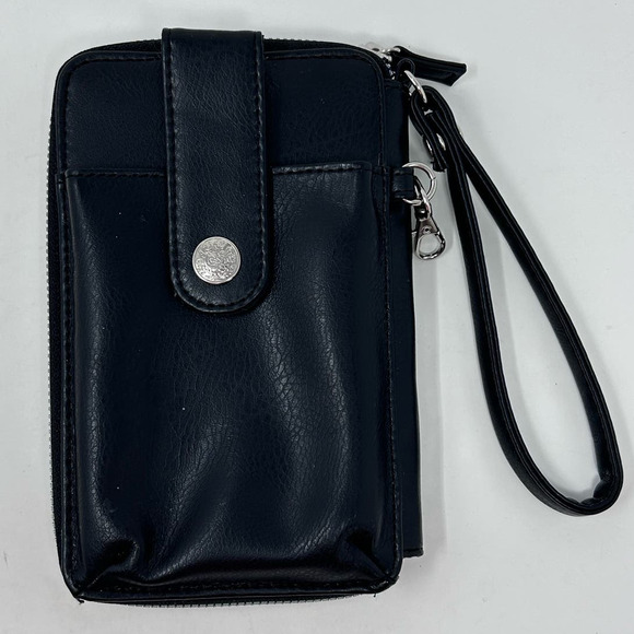 Safe Keeper Handbags - Safe Keeper Black Women's Cell Phone Credit‎ Card Crossbody Wallet Bag